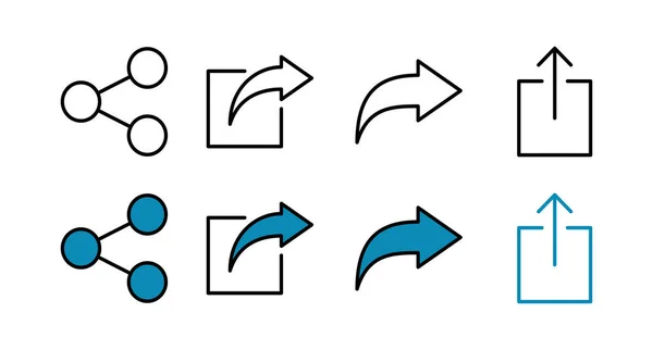 Ensemble Icônes Partager Partager Vecteur Ico — Image vectorielle