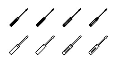 Tornavida simgeleri seti. Tornavida vektör simgesi
