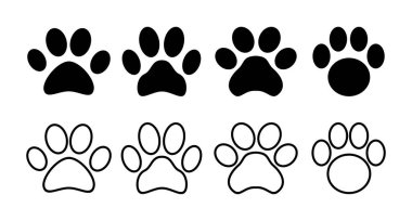 Paw simgeleri seti. Paw Yazdırma simgesi