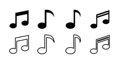 Müzik simgeleri, müzik vektörü simgesi, Melody, şarkı, not, ses, ses işareti