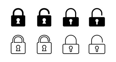Kilit simgeleri. Şifreleme simgesi. Güvenlik sembolü. Güvenli. Özel