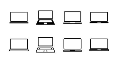 bir dizi dizüstü bilgisayar simgesi. Laptop vektör simgesi