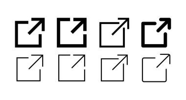 Bağlantı simgeleri dizisi. Bağlantı vektör simgesi. Dış bağlantı sembolü vektör simgesi. Hiper Bağlantı sembolü