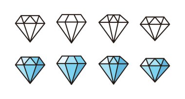 set of Diamond icons. Diamond vector icon. clipart