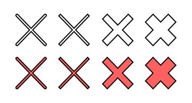 Yakın simgeler dizisi. Simgeyi sil. sil, iptal et, çıkış sembolü