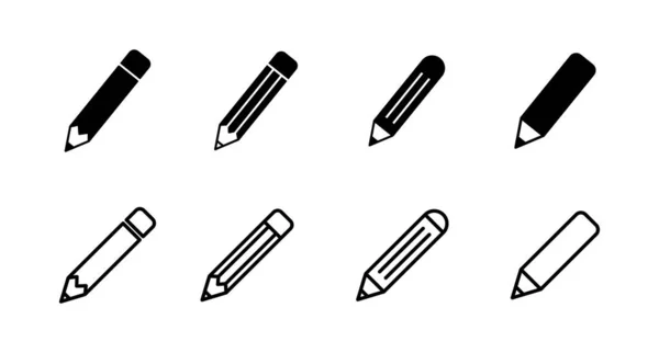 Ensemble Icônes Crayon Icône Vectorielle Crayon — Image vectorielle