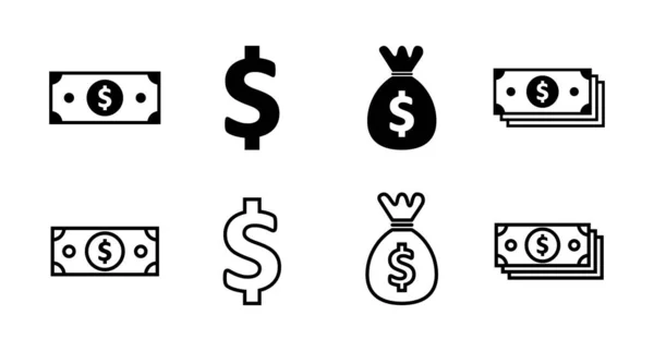 Set Money Icons Money Vector Icon Dollar Icon — Stock Vector