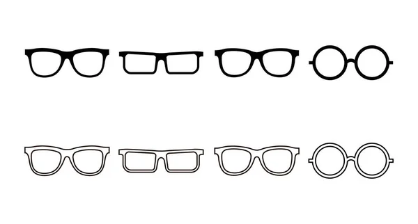一组眼镜图标向量 花哨的眼镜 眼镜图标 光学概念 — 图库矢量图片