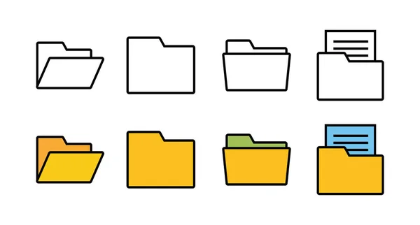 一套文件夹图标 文件夹和文件Icon 图标存档 — 图库矢量图片