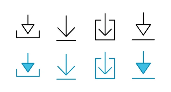 Zestaw Ikon Pobierania Ikona Wektora Pobierania — Wektor stockowy