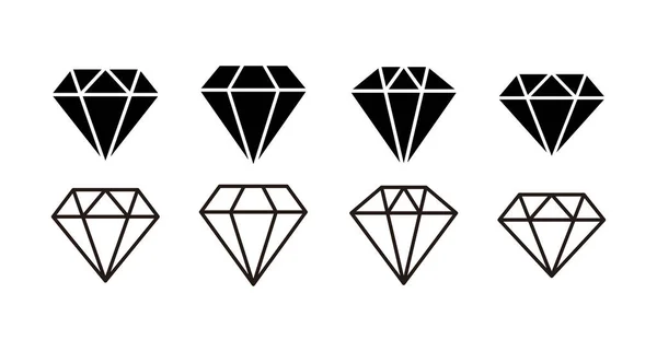 Conjunto Iconos Diamante Icono Vector Diamante — Archivo Imágenes Vectoriales