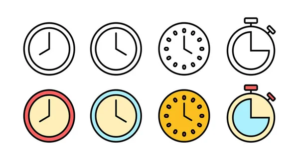 Set Clock Icons Time Icon Vector Clock Vector Icon — Stock Vector