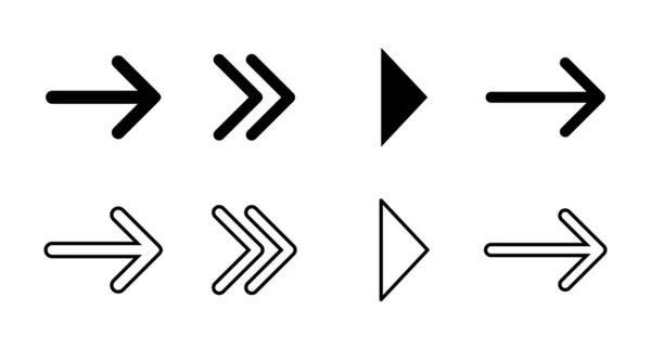 Ensemble Icônes Flèche Symbole Flèche Icône Vectorielle Flèche — Image vectorielle