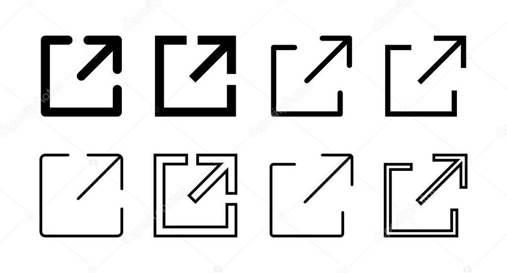 set of External link symbol vector icons. Link icon. Link vector icon. Hyperlink chain symbol
