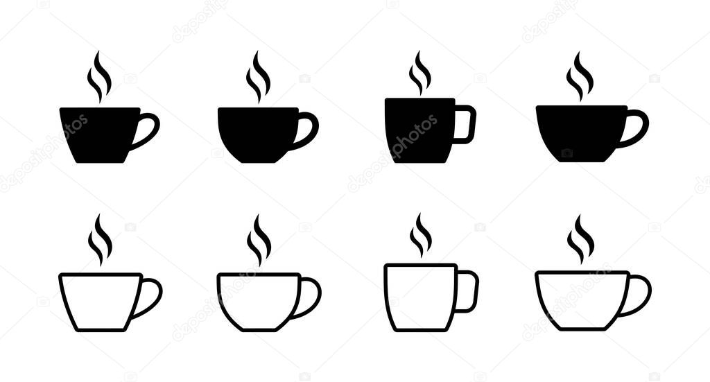 set of Coffee cup vector icons. Coffee cup icon. Coffee icon. Tea cup