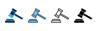 Gavel simge vektörü beyaz arkaplanda izole edildi. Çekiç simgesi vektörü. Yargıç Gavel Açık Artırma Simgesi Vektörü. Teklif