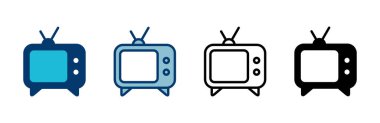 Beyaz arkaplanda izole edilmiş televizyon simgesi vektörü. Televizyon simgesi