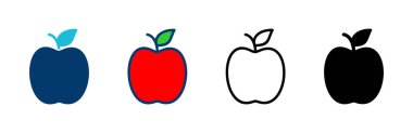 Elma simgesi vektörü beyaz arkaplanda izole edildi. Apple vektör simgesi.