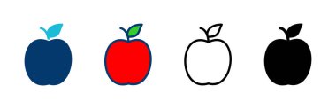 Elma simgesi vektörü beyaz arkaplanda izole edildi. Apple vektör simgesi.