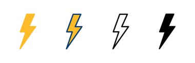 Şimşek simgesi vektörü beyaz arkaplanda izole edildi. Kilit simgesi vektörü. Enerji ve gök gürültüsü elektrik simgesi