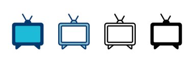 Beyaz arkaplanda izole edilmiş televizyon simgesi vektörü. Televizyon simgesi