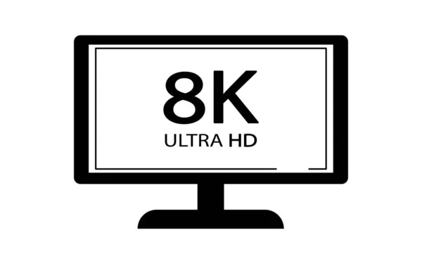 Siyah, beyaz ve altın renkli video veya ekran çözünürlüğü simgeleri. 1080p 'den 8K' ya ayarlayın. 8K UHD, Rec 'te tanımlanan en yüksek çözünürlüktür. 2020 standart.