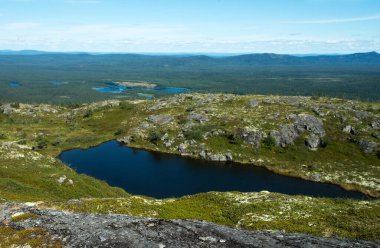 Büyük Taiga göl manzarası yukarıdan