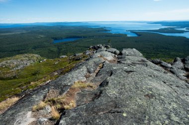 Büyük Taiga göl manzarası yukarıdan