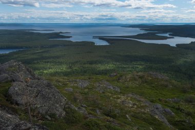 Büyük Taiga göl manzarası yukarıdan
