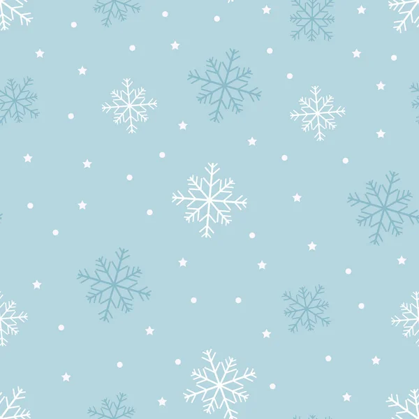 Patrón Sin Costuras Frío Invierno Navidad Con Lindos Copos Nieve — Archivo Imágenes Vectoriales