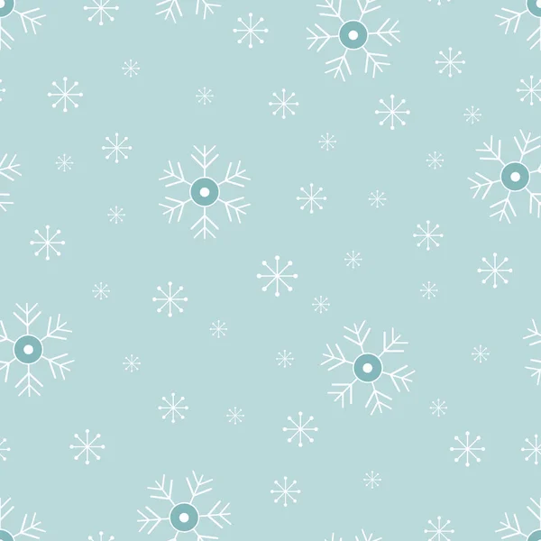 Απρόσκοπτη Μοτίβο Κρύο Χειμώνα Την Ημέρα Των Χριστουγέννων Χαριτωμένο Νιφάδες — Διανυσματικό Αρχείο