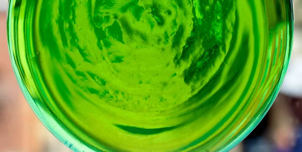 Closeup Texture Perfume Clean Glass Bottle Perfume Bottle Beautiful Green — Stock Photo, Image