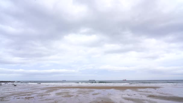 Bela Praia Mar Outono Inglaterra — Vídeo de Stock