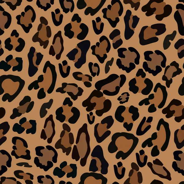 Vector Seamless Pattern Leopard Skin Brown Background Wild Animals Pattern — Stock Vector