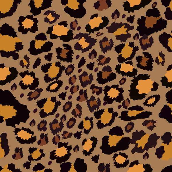 Διάνυσμα Απρόσκοπτη Μοτίβο Του Δέρματος Λεοπάρδαλη Καφέ Φόντο Άγρια Ζώα — Διανυσματικό Αρχείο