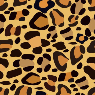 Leopar derisinin vektör deseni, tekstil veya duvar kağıdı için Vahşi Hayvanlar deseni