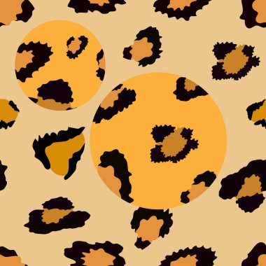Sarı ve siyah arka planda leopar desensiz sarı ve siyah leopar deseni, Tekstil veya duvar kağıdı için Vahşi Hayvanlar deseni