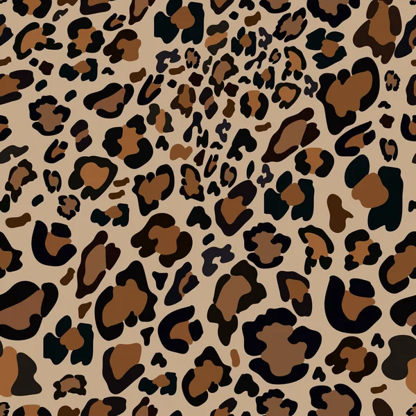 Vector Patrón Inconsútil Piel Leopardo Amarillo Negro Sobre Fondo Marrón — Archivo Imágenes Vectoriales