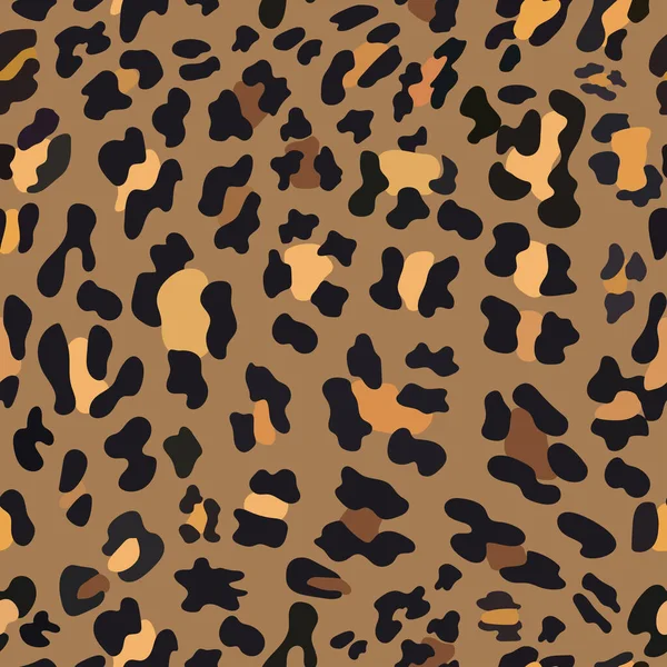 Vector Patrón Sin Costura Piel Leopardo Amarillo Marrón Sobre Fondo — Archivo Imágenes Vectoriales