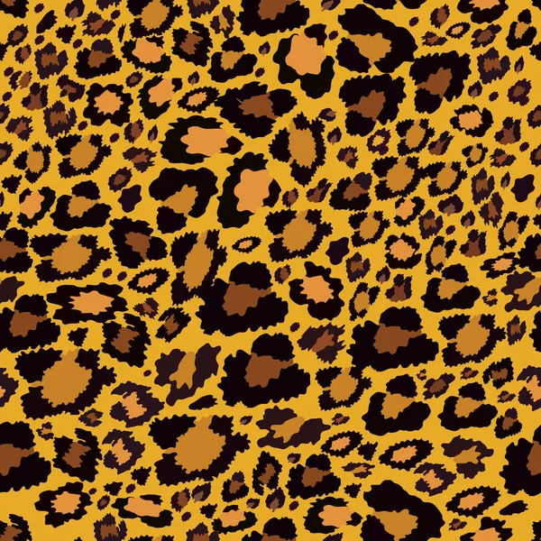 Векторный Бесшовный Рисунок Кожи Леопарда Желтом Коричневом Желтом Фоне Дикие — стоковый вектор