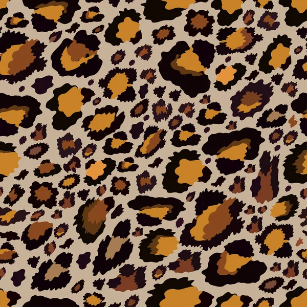 Vector Patrón Inconsútil Piel Leopardo Amarillo Sobre Fondo Marrón Patrón — Archivo Imágenes Vectoriales