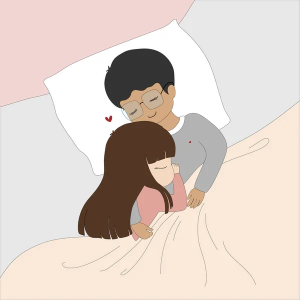 Kawaii Valentine's Day Lovely Lovers Girl Boy Lying Together Bed Stock Vector Image by © #414598590 Kawaii Valentine's Day Lovely Lovers Girl Boy Lying Together Bed Stock Vector Image by © #414598590