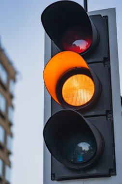Bir İngiliz Trafik Işığının Yakın Çekimi