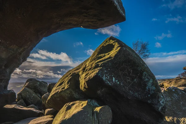 Národní Park Brimham Rocks Severní Yorkshirské Anglii Slunečný Den — Stock fotografie