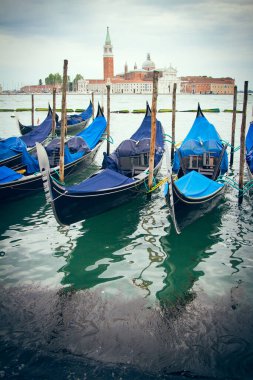 Büyük Kanal 'da alacakaranlıkta Venedik' te San Marco