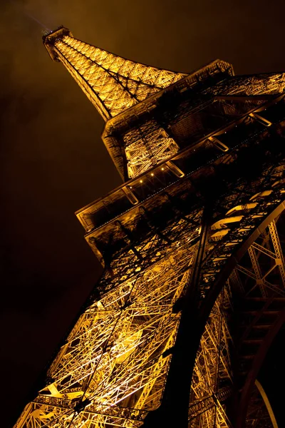 Der Eiffelturm Bei Nacht Paris — Stockfoto