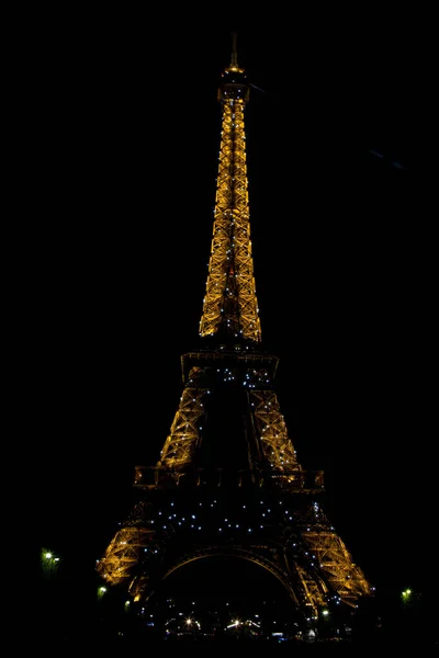 Der Eiffelturm Bei Nacht Paris — Stockfoto