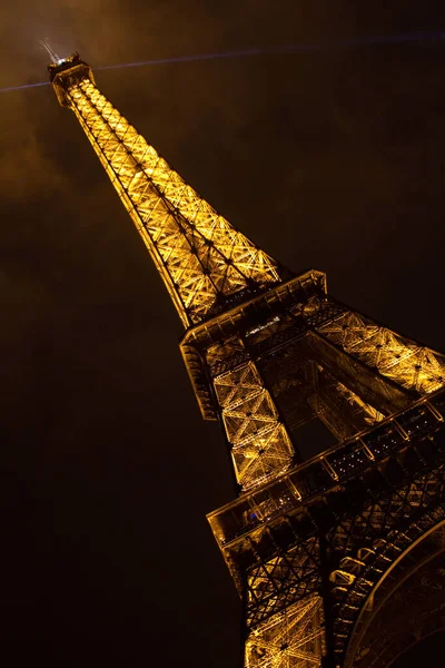 Der Eiffelturm Bei Nacht Paris — Stockfoto