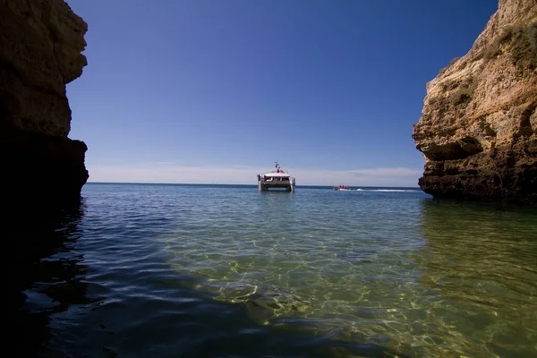 Algarve Albufeira Portugália Egy Hajókiránduláson — Stock Fotó