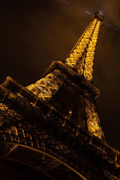 Der Eiffelturm Bei Nacht Paris — Stockfoto